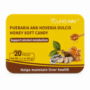 young way® pueraria and hovenia dulcis honey soft candy | hangover relief & liver support gummies with oyster peptide (20 pcs)
