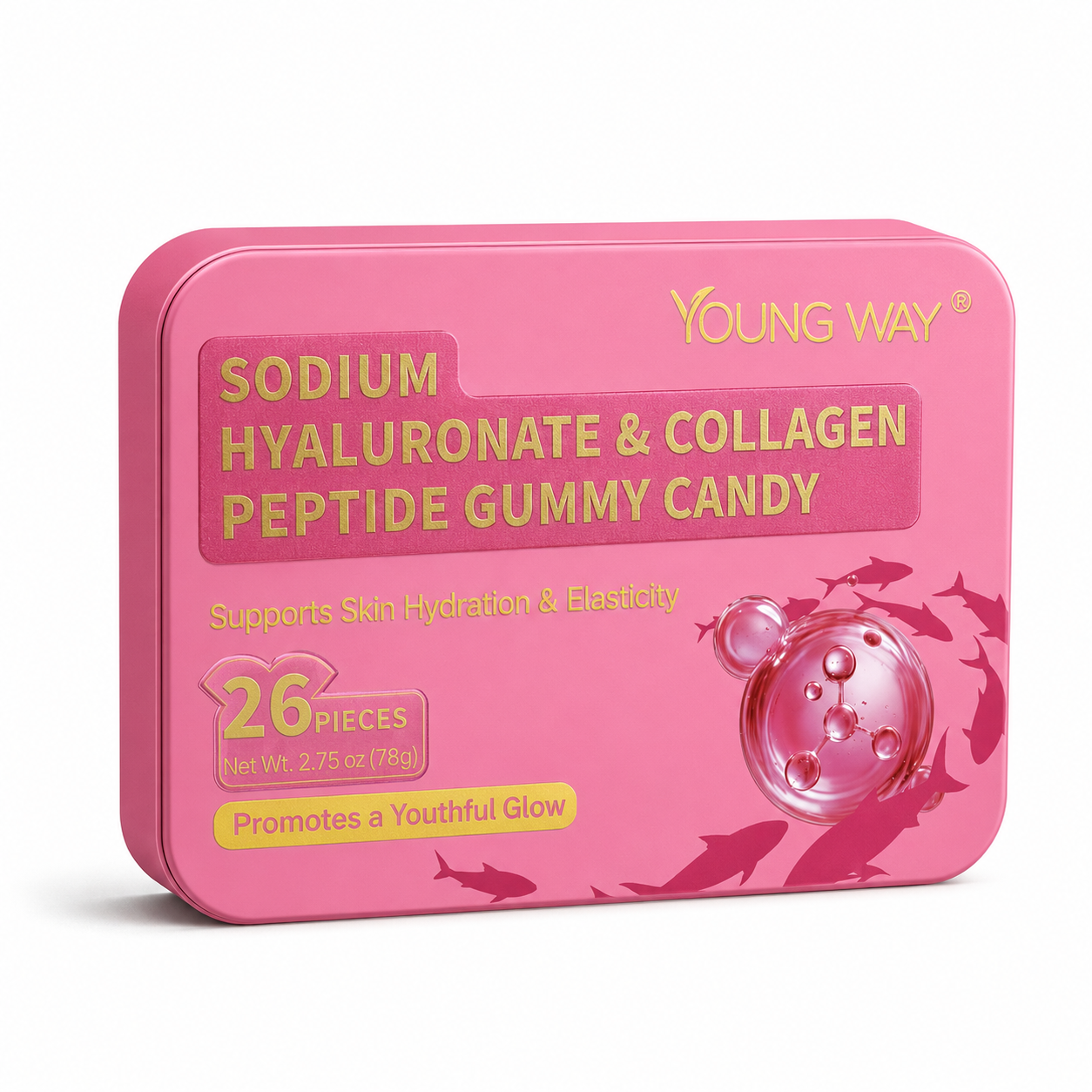 YOUNG WAY® Sodium Hyaluronate Collagen Peptide Soft Candy | Skin Hydration, Anti-Aging & Sleep Support Gummies (26 Pcs) 1 YOUNG WAY® Sodium Hyaluronate Collagen Peptide Soft Candy | Skin Hydration, Anti-Aging & Sleep Support Gummies (26 Pcs)
