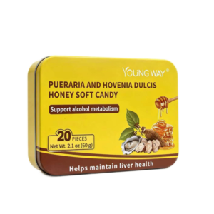 young way® pueraria and hovenia dulcis honey soft candy | hangover relief & liver support gummies with oyster peptide (20 pcs)
