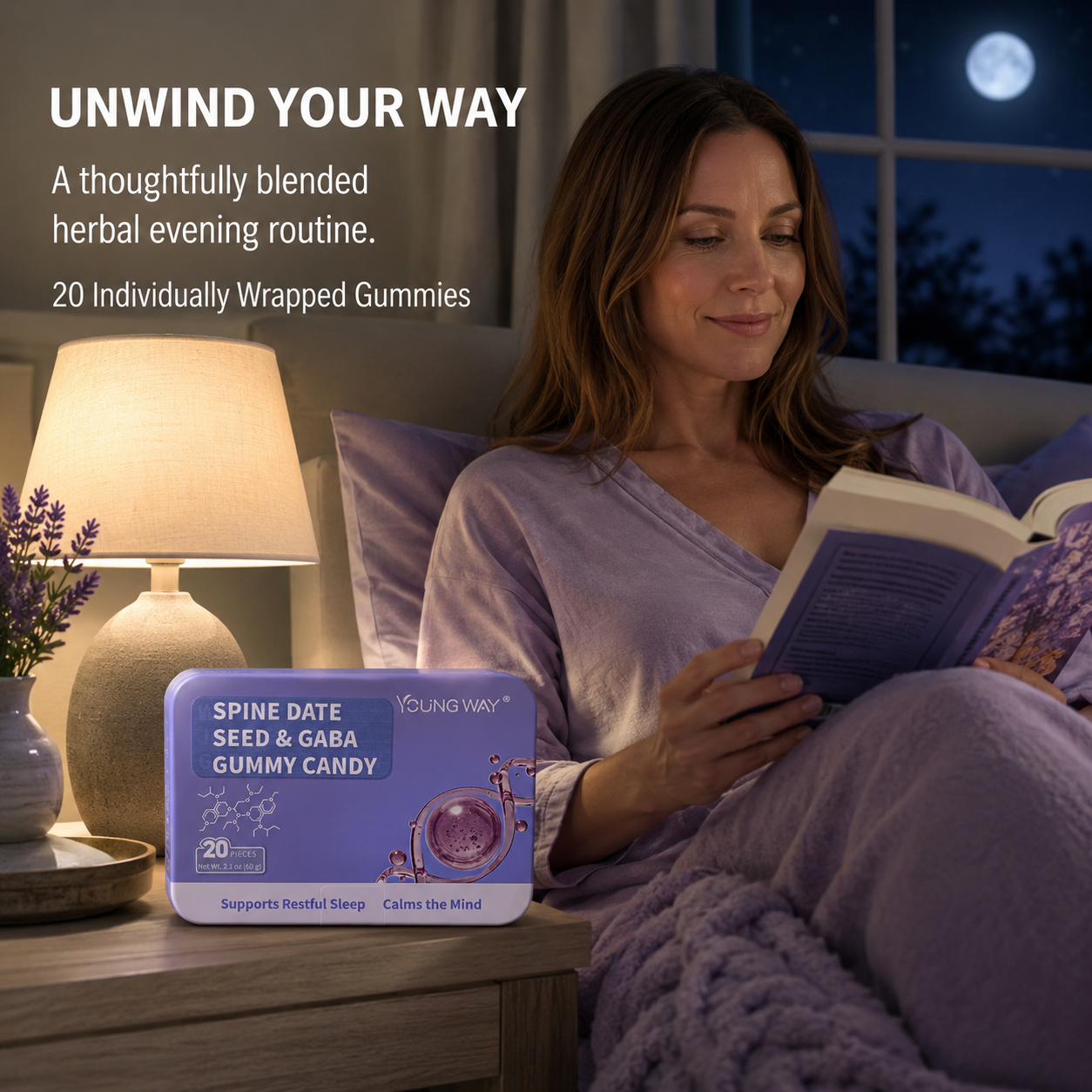 YOUNG WAY® Wild Jujube Kernel GABA Soft Candy | Melatonin-Free Herbal Sleep Gummies for Restful Sleep & Anxiety Relief (20 Pcs) 4 YOUNG WAY® Wild Jujube Kernel GABA Soft Candy | Melatonin-Free Herbal Sleep Gummies for Restful Sleep & Anxiety Relief (20 Pcs) - Image 4