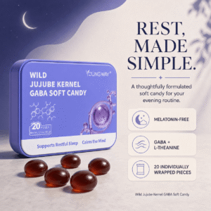 young way® wild jujube kernel gaba soft candy | melatonin free herbal sleep gummies for restful sleep & anxiety relief (20 pcs)