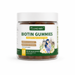 YOUNG WAY Biotin Gummies – Tropical Coconut Flavor, 15 Count